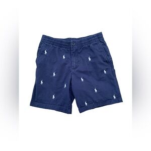 Polo Ralph Lauren Size 10 Blue Shorts with White Horse Print